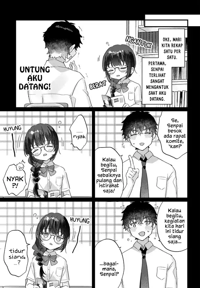 Chiisakute Kawaii Bungeibu no Chiteki na Senpai o, Hiza no Ue ni Nosetara Mainichi Suwattekuru you ni natta Chapter 4.1 Gambar 5