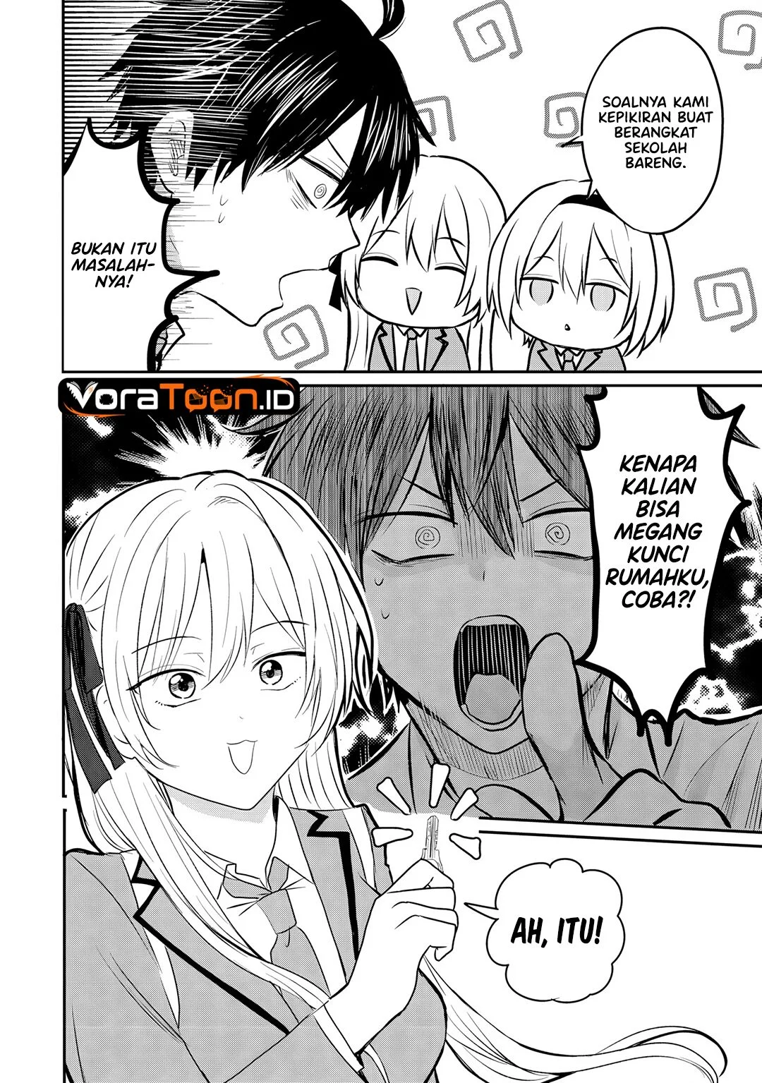 Nani no Torie mo Nai Heibon na Ore ga Bijin Futago Shimai wo Inochigake de Tasuketa Kekka, Jitsu wa Yandere datta Futari wo Gachi Bore Sasete Shimatta Chapter 4.1 Gambar 5