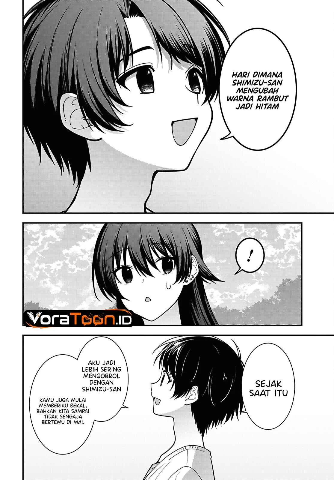 Tonari no Seki no Yankee Shimizu-san ga Kami o Kuroku Sometekita Chapter 22 Gambar 7